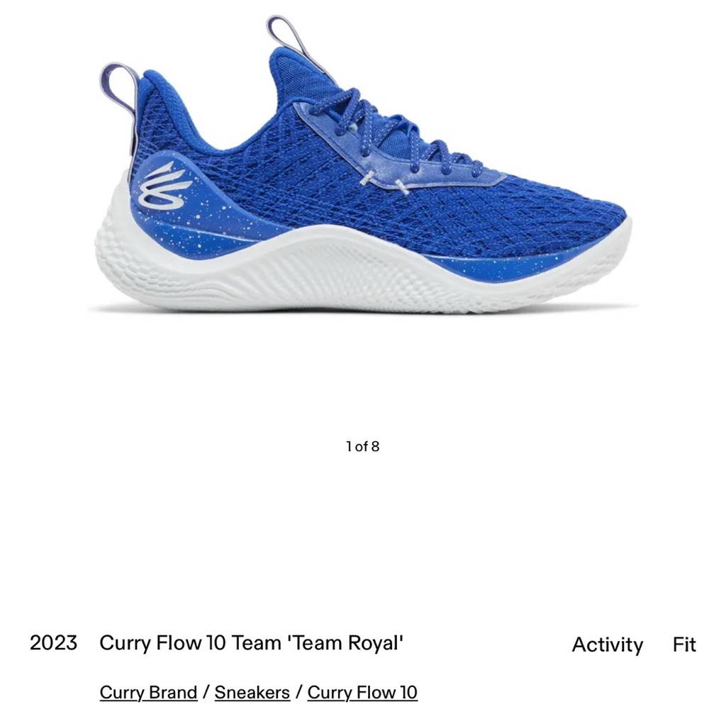 2023
Curry Flow 10 Team 'Team Royal' Under Armour Blue Athletic Shoes, worn once